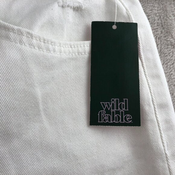NWT Wild Fable Womens Dad Jeans Size 4 High Rise White Distressed Denim Straight - Picture 10 of 16